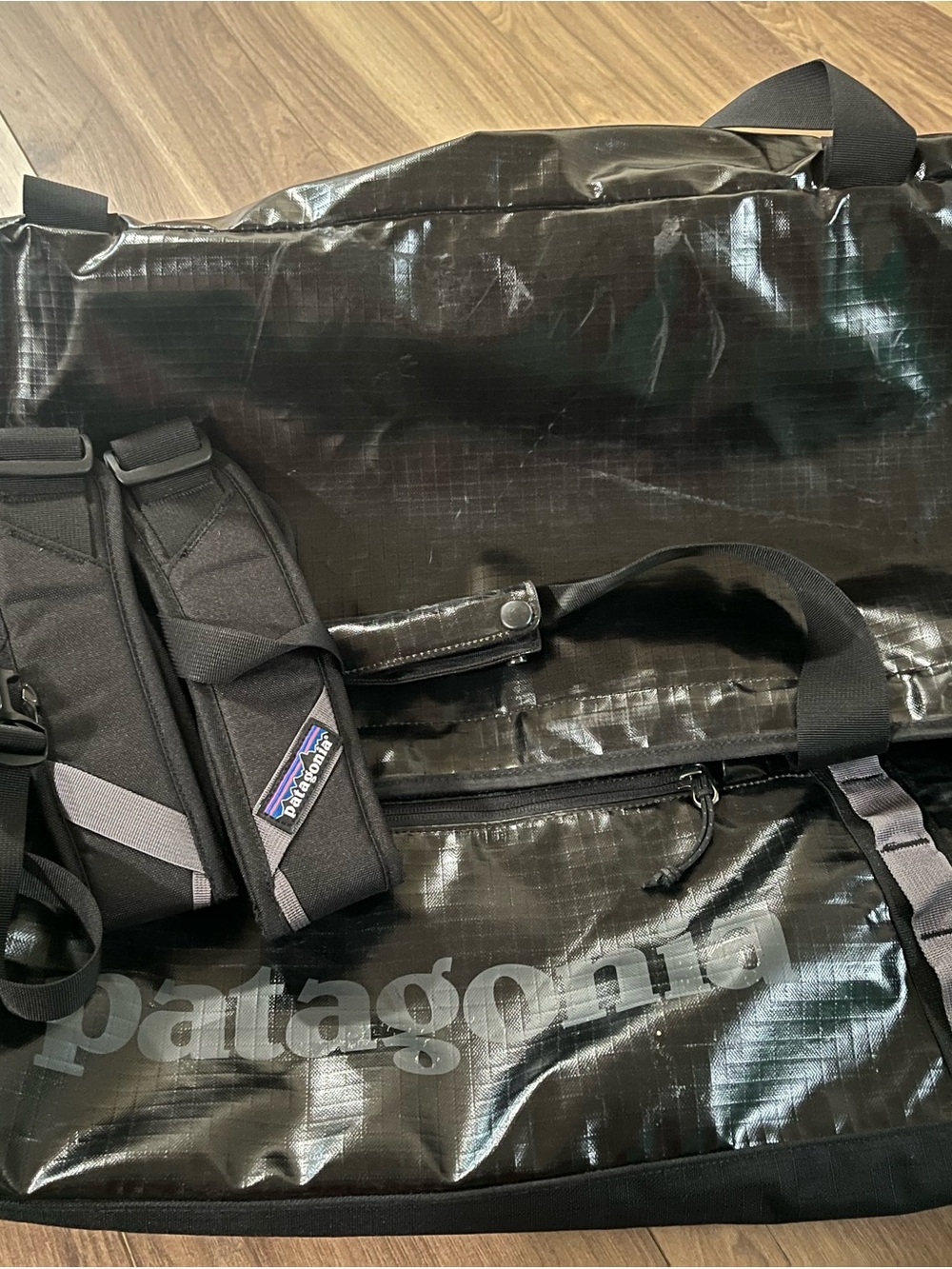 Patagonia Black Travel Duffel with White Logo - Picture 4 of 12